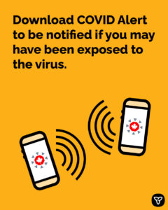 Download COVID Alert to be notified if you may have been exposed to the virus.